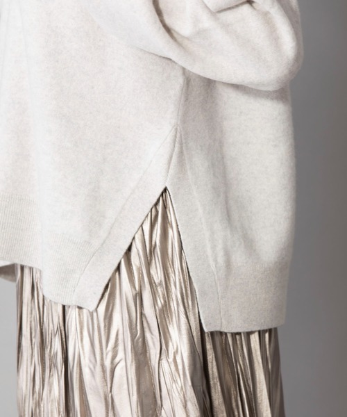 Munich（ミューニック）の「エクストラファインメリノボイルドウール　Vネックカーディガン（カーディガン/ボレロ・レディース・ベージュ/グリーン/オートミール・FREE）」の20枚目の写真