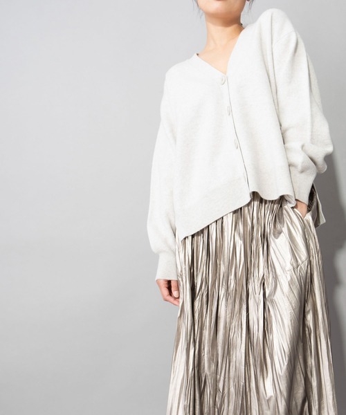 Munich（ミューニック）の「エクストラファインメリノボイルドウール　Vネックカーディガン（カーディガン/ボレロ・レディース・ベージュ/グリーン/オートミール・FREE）」の21枚目の写真