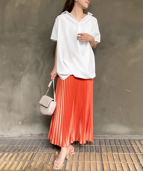 KOBE LETTUCE(コウベレタス)の「ゆったりカシュクールシャツ(シャツ/ブラウス・レディース・オフホワイト/ピンク/ライトベージュ/モカ/ブラック/ブルー系その他・FREE)」の9枚目の写真