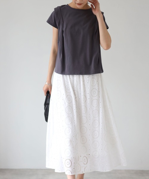 each（イーチ）の「インドコットンレーススカート（スカート・レディース・ホワイト/ブラック/ネイビー/カーキ・MEDIUM）」の5枚目の写真