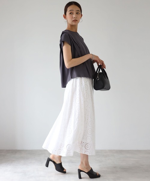 each（イーチ）の「インドコットンレーススカート（スカート・レディース・ホワイト/ブラック/ネイビー/カーキ・MEDIUM）」の6枚目の写真