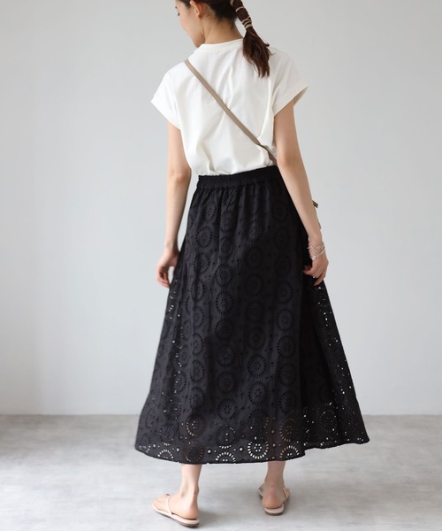 each（イーチ）の「インドコットンレーススカート（スカート・レディース・ホワイト/ブラック/ネイビー/カーキ・MEDIUM）」の10枚目の写真