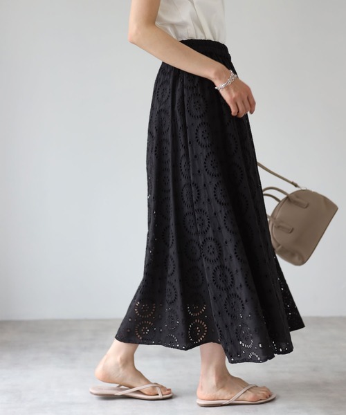 each（イーチ）の「インドコットンレーススカート（スカート・レディース・ホワイト/ブラック/ネイビー/カーキ・MEDIUM）」の11枚目の写真