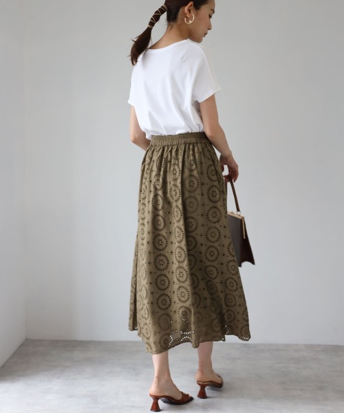 each（イーチ）の「インドコットンレーススカート（スカート・レディース・ホワイト/ブラック/ネイビー/カーキ・MEDIUM）」の14枚目の写真