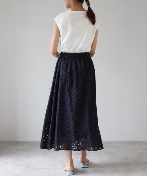 each（イーチ）の「インドコットンレーススカート（スカート・レディース・ホワイト/ブラック/ネイビー/カーキ・MEDIUM）」の19枚目の写真