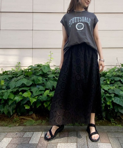 each（イーチ）の「インドコットンレーススカート（スカート・レディース・ホワイト/ブラック/ネイビー/カーキ・MEDIUM）」の21枚目の写真