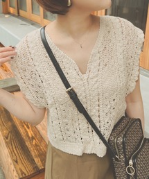 Ambre Neige | キーネックサマーニット／【WEB/EC限定商品】(Tシャツ/カットソー)