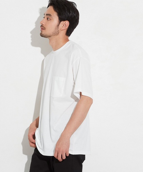 coca(coca)(コカ)の「シルキータッチメンズクルーネックポケTシャツ(Tシャツ/カットソー・メンズ・カーキ/ブラック/ネイビー/ホワイト・XL/L/M/S)」の2枚目の写真