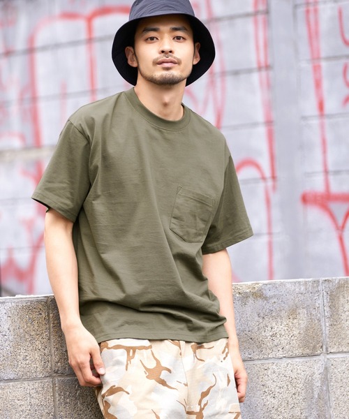 coca(coca)(コカ)の「シルキータッチメンズクルーネックポケTシャツ(Tシャツ/カットソー・メンズ・カーキ/ブラック/ネイビー/ホワイト・XL/L/M/S)」の3枚目の写真