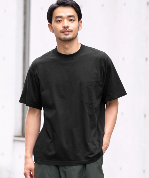 coca(coca)(コカ)の「シルキータッチメンズクルーネックポケTシャツ(Tシャツ/カットソー・メンズ・カーキ/ブラック/ネイビー/ホワイト・XL/L/M/S)」の1枚目の写真