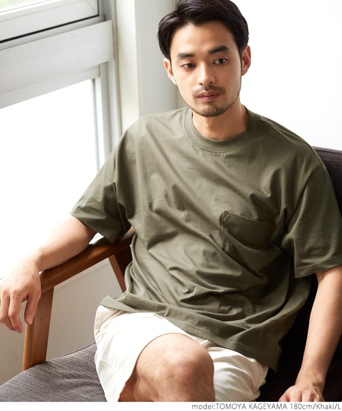 coca(coca)(コカ)の「シルキータッチメンズクルーネックポケTシャツ(Tシャツ/カットソー・メンズ・カーキ/ブラック/ネイビー/ホワイト・XL/L/M/S)」の19枚目の写真