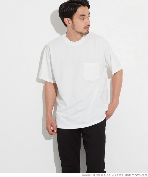 coca(coca)(コカ)の「シルキータッチメンズクルーネックポケTシャツ(Tシャツ/カットソー・メンズ・カーキ/ブラック/ネイビー/ホワイト・XL/L/M/S)」の5枚目の写真