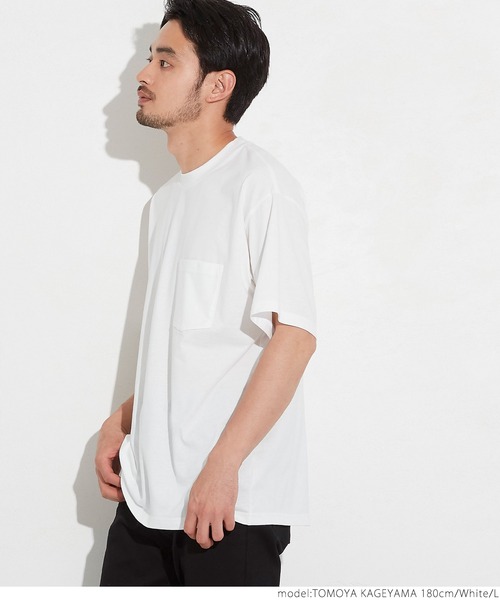 coca(coca)(コカ)の「シルキータッチメンズクルーネックポケTシャツ(Tシャツ/カットソー・メンズ・カーキ/ブラック/ネイビー/ホワイト・XL/L/M/S)」の6枚目の写真