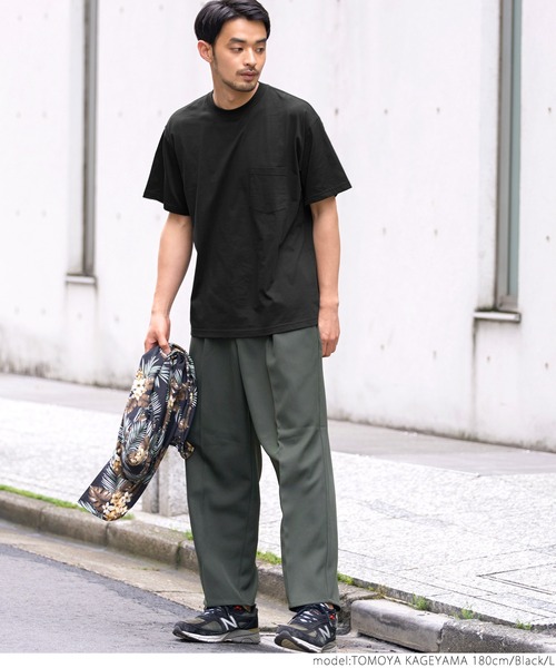 coca(coca)(コカ)の「シルキータッチメンズクルーネックポケTシャツ(Tシャツ/カットソー・メンズ・カーキ/ブラック/ネイビー/ホワイト・XL/L/M/S)」の10枚目の写真