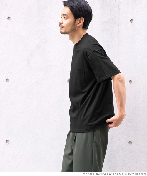 coca(coca)(コカ)の「シルキータッチメンズクルーネックポケTシャツ(Tシャツ/カットソー・メンズ・カーキ/ブラック/ネイビー/ホワイト・XL/L/M/S)」の11枚目の写真