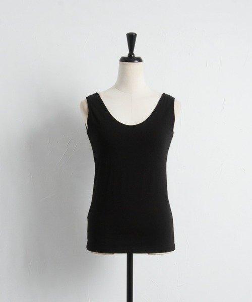 each（イーチ）の「2wayカップポケット付きコットンモダールタンクトップ（タンクトップ・レディース・ブラック/ホワイト/チャコールグレー・FREE）」の15枚目の写真