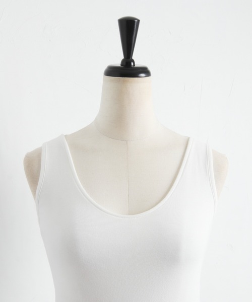 each（イーチ）の「2wayカップポケット付きコットンモダールタンクトップ（タンクトップ・レディース・ブラック/ホワイト/チャコールグレー・FREE）」の12枚目の写真