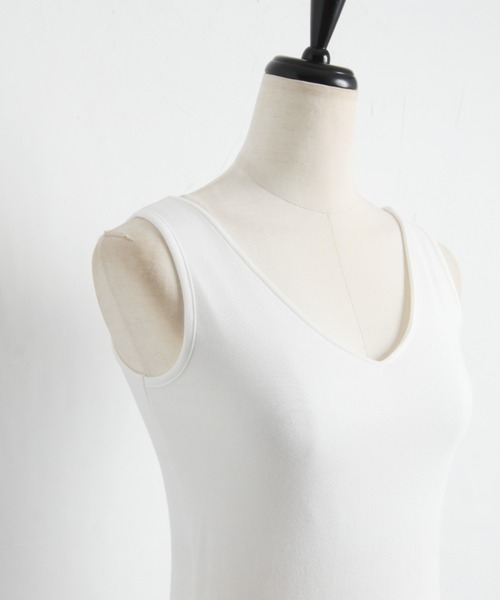 each（イーチ）の「2wayカップポケット付きコットンモダールタンクトップ（タンクトップ・レディース・ブラック/ホワイト/チャコールグレー・FREE）」の16枚目の写真