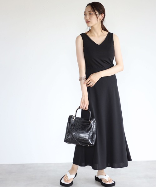 each（イーチ）の「2wayカップポケット付きコットンモダールタンクトップ（タンクトップ・レディース・ブラック/ホワイト/チャコールグレー・FREE）」の13枚目の写真