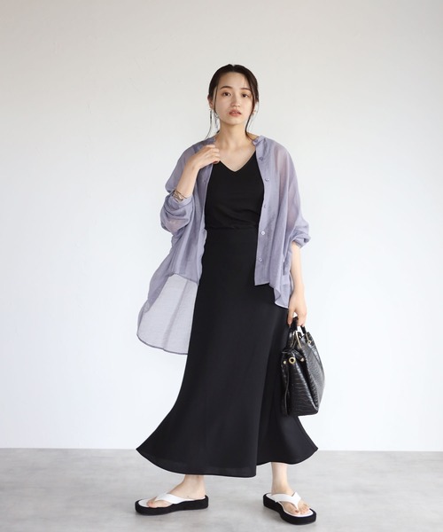 each（イーチ）の「2wayカップポケット付きコットンモダールタンクトップ（タンクトップ・レディース・ブラック/ホワイト/チャコールグレー・FREE）」の7枚目の写真