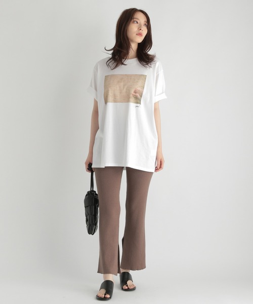 Andemiu（アンデミュウ）の「リブニットパンツ214880（その他パンツ・レディース・ブラック/アイボリー/モカ・FREE）」の6枚目の写真