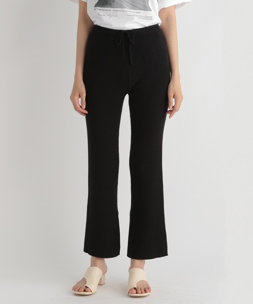 Andemiu（アンデミュウ）の「リブニットパンツ214880（その他パンツ・レディース・ブラック/アイボリー/モカ・FREE）」の11枚目の写真