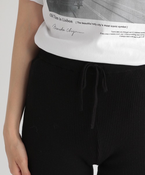 Andemiu（アンデミュウ）の「リブニットパンツ214880（その他パンツ・レディース・ブラック/アイボリー/モカ・FREE）」の14枚目の写真