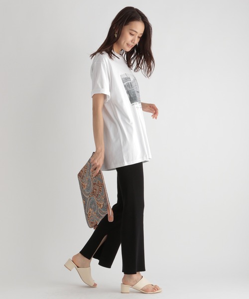 Andemiu（アンデミュウ）の「リブニットパンツ214880（その他パンツ・レディース・ブラック/アイボリー/モカ・FREE）」の10枚目の写真