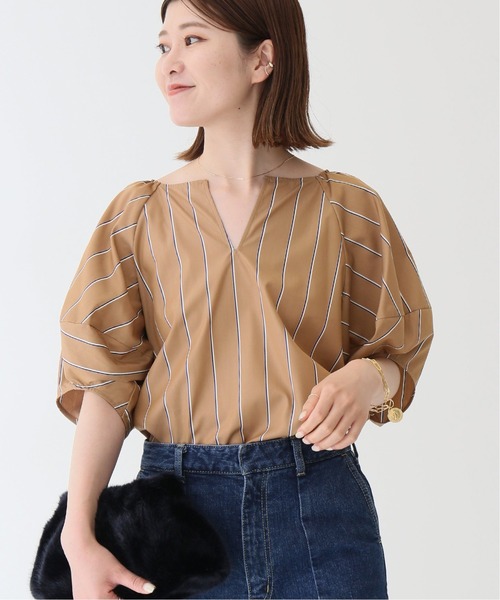 ブラウンストライプシャツ　スピックアンドスパン　美品 楽天市場】【中古】Spick and Span21AW ストライプ パールボタン