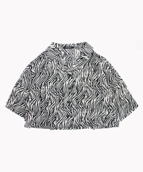 one way（ワンウェイ）の「【oneway】開襟ショートシャツ（シャツ/ブラウス・レディース・ホワイト/ライトグレー/ブラック/パープル/ブラック系その他・FREE）」の3枚目の写真