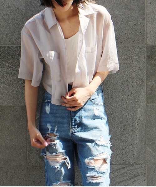 one way（ワンウェイ）の「【oneway】開襟ショートシャツ（シャツ/ブラウス・レディース・ホワイト/ライトグレー/ブラック/パープル/ブラック系その他・FREE）」の6枚目の写真