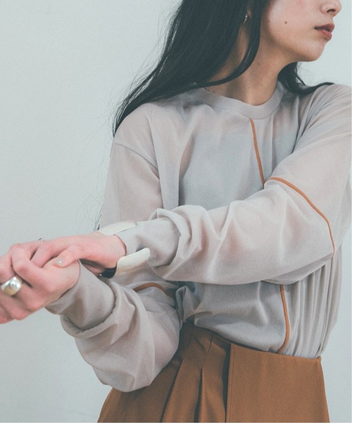 SLOBE IENA - CLANE クラネ　SOLID SLEEVE SHEER L/S トップス SLOBE IENA（スローブイエナ）の「【CLANE/クラネ】 SOLID