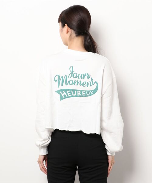 SPINNS(スピンズ)の「HEUREUXロゴ バックプリント裏毛スウェット(スウェット・レディース・ダークグリーン/ネイビー/オートミール/ブラック/オフホワイト・ONESIZE)」の10枚目の写真