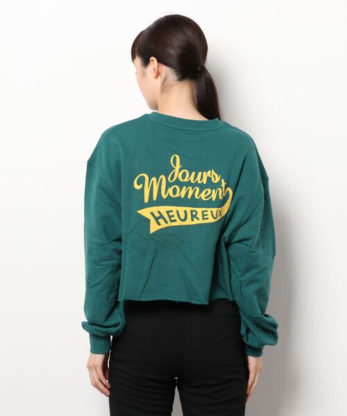 SPINNS(スピンズ)の「HEUREUXロゴ バックプリント裏毛スウェット(スウェット・レディース・ダークグリーン/ネイビー/オートミール/ブラック/オフホワイト・ONESIZE)」の8枚目の写真