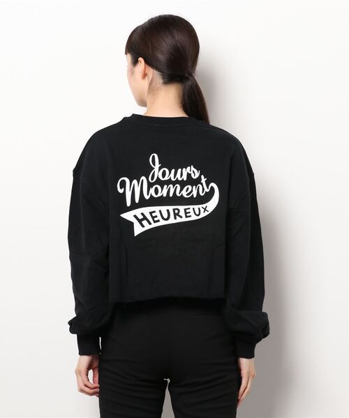 SPINNS(スピンズ)の「HEUREUXロゴ バックプリント裏毛スウェット(スウェット・レディース・ダークグリーン/ネイビー/オートミール/ブラック/オフホワイト・ONESIZE)」の6枚目の写真