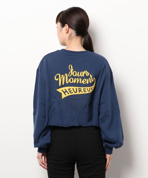 SPINNS(スピンズ)の「HEUREUXロゴ バックプリント裏毛スウェット(スウェット・レディース・ダークグリーン/ネイビー/オートミール/ブラック/オフホワイト・ONESIZE)」の7枚目の写真