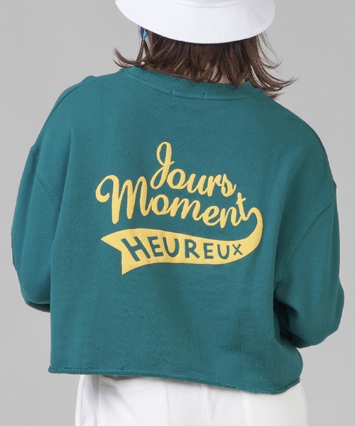 SPINNS(スピンズ)の「HEUREUXロゴ バックプリント裏毛スウェット(スウェット・レディース・ダークグリーン/ネイビー/オートミール/ブラック/オフホワイト・ONESIZE)」の1枚目の写真