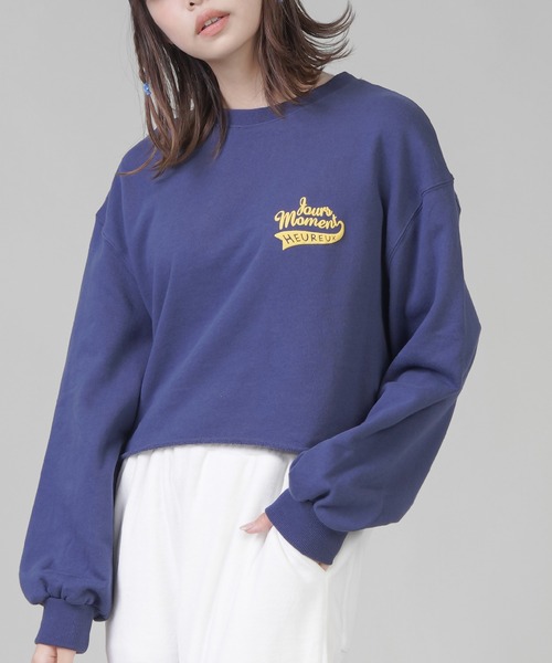 SPINNS(スピンズ)の「HEUREUXロゴ バックプリント裏毛スウェット(スウェット・レディース・ダークグリーン/ネイビー/オートミール/ブラック/オフホワイト・ONESIZE)」の16枚目の写真