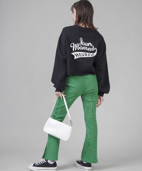 SPINNS(スピンズ)の「HEUREUXロゴ バックプリント裏毛スウェット(スウェット・レディース・ダークグリーン/ネイビー/オートミール/ブラック/オフホワイト・ONESIZE)」の21枚目の写真