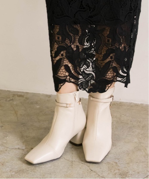 RANDA（ランダ）の「ストレスフリー/2WAY ストレッチ 結びベルトショートブーツ（ブーツ・レディース・アイボリー/ブラック/ダークブラウン・S/M/L/LL）」の19枚目の写真