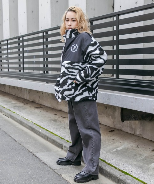 RASVOA（ラスボア）の「パターンボアブルゾン（ブルゾン・レディース・ブラック/イエロー/オフホワイト・FREE）」の9枚目の写真