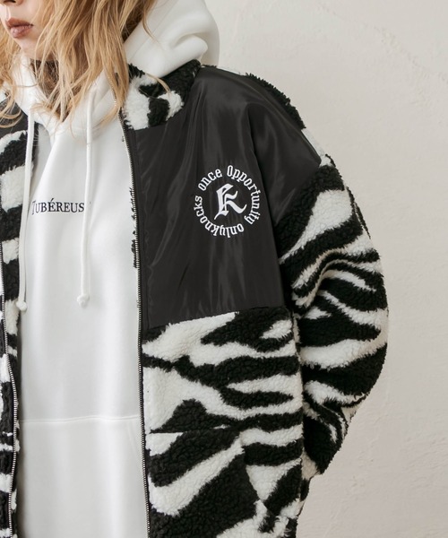 RASVOA（ラスボア）の「パターンボアブルゾン（ブルゾン・レディース・ブラック/イエロー/オフホワイト・FREE）」の11枚目の写真