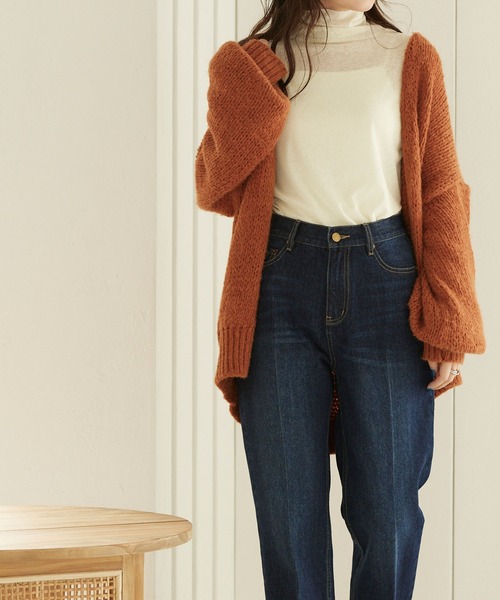 titivate(ティティベイト)の「ローゲージハンドライクニットカーディガン(カーディガン/ボレロ・レディース・アイボリー/オレンジ/イエロー/ライトブラウン/グレイッシュベージュ/ピンク・M/S)」の18枚目の写真