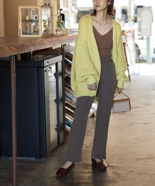 titivate(ティティベイト)の「ローゲージハンドライクニットカーディガン(カーディガン/ボレロ・レディース・アイボリー/オレンジ/イエロー/ライトブラウン/グレイッシュベージュ/ピンク・M/S)」の16枚目の写真