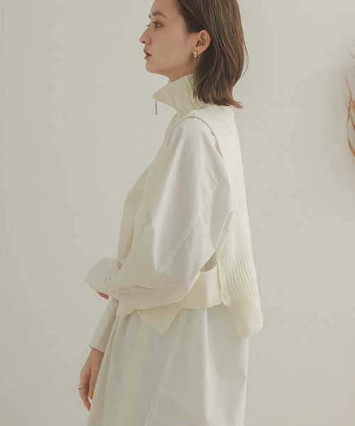 SENSE OF PLACE by URBAN RESEARCH（センスオブプレイスバイアーバンリサーチ）の「ハーフジップニットベスト（ベスト・レディース・ブラウン/アイボリー/ブラック・ONE）」の7枚目の写真