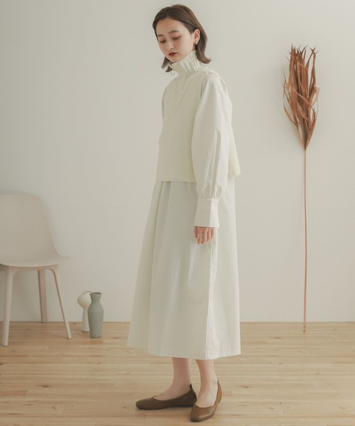 SENSE OF PLACE by URBAN RESEARCH（センスオブプレイスバイアーバンリサーチ）の「ハーフジップニットベスト（ベスト・レディース・ブラウン/アイボリー/ブラック・ONE）」の11枚目の写真