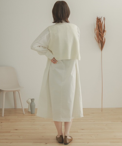 SENSE OF PLACE by URBAN RESEARCH（センスオブプレイスバイアーバンリサーチ）の「ハーフジップニットベスト（ベスト・レディース・ブラウン/アイボリー/ブラック・ONE）」の13枚目の写真