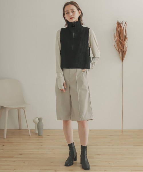 SENSE OF PLACE by URBAN RESEARCH（センスオブプレイスバイアーバンリサーチ）の「ハーフジップニットベスト（ベスト・レディース・ブラウン/アイボリー/ブラック・ONE）」の18枚目の写真