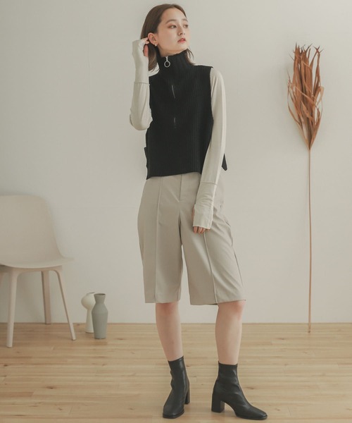 SENSE OF PLACE by URBAN RESEARCH（センスオブプレイスバイアーバンリサーチ）の「ハーフジップニットベスト（ベスト・レディース・ブラウン/アイボリー/ブラック・ONE）」の20枚目の写真