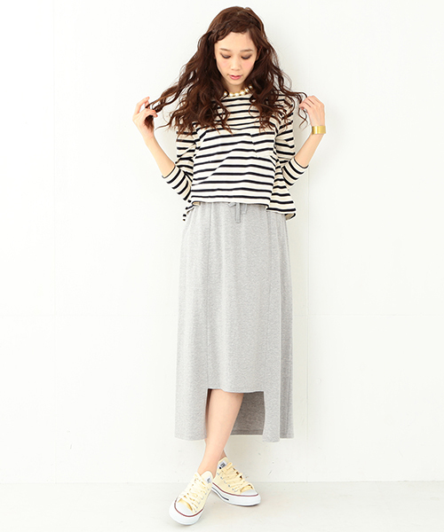 CAROLINA GLASER(カロリナ グレイサー)の「CAROLINA GLASER / ワイドボーダートップス(Tシャツ/カットソー・レディース・グレー/ネイビー・ONE SIZE)」の22枚目の写真